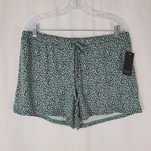 NWT Free Press Mint Green Cheetah Print Lounge Shorts Size Large